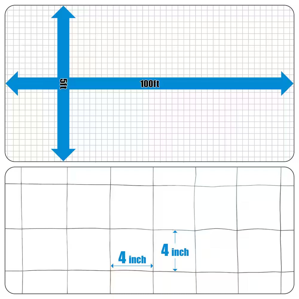 5 Ft. X 100 Ft. 16-Gauge Welded Wire Fence with 4 In. X 4 In. Mesh