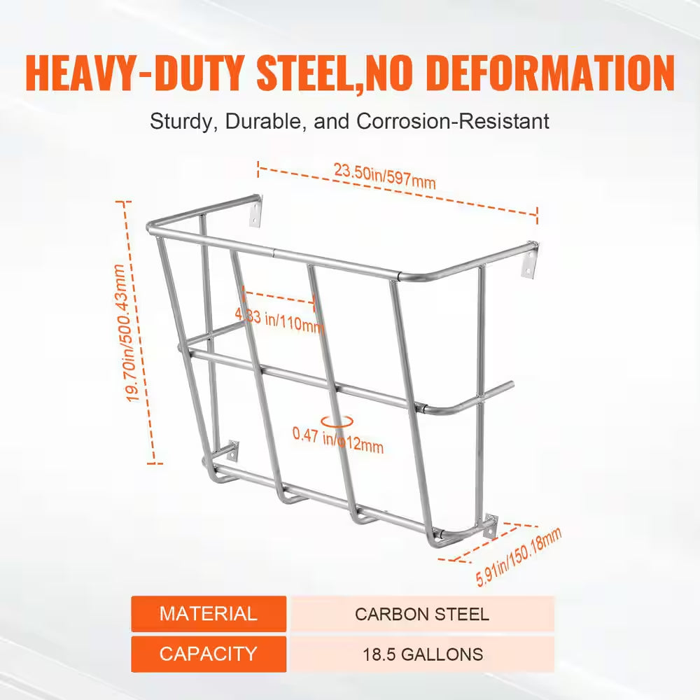 Livestock Hay Feeder, 18.5 Gal. Large Capacity, Heavy-Duty Steel Goat Hay Rack, 24.4 In. Long Wall Mounted Hay Holder