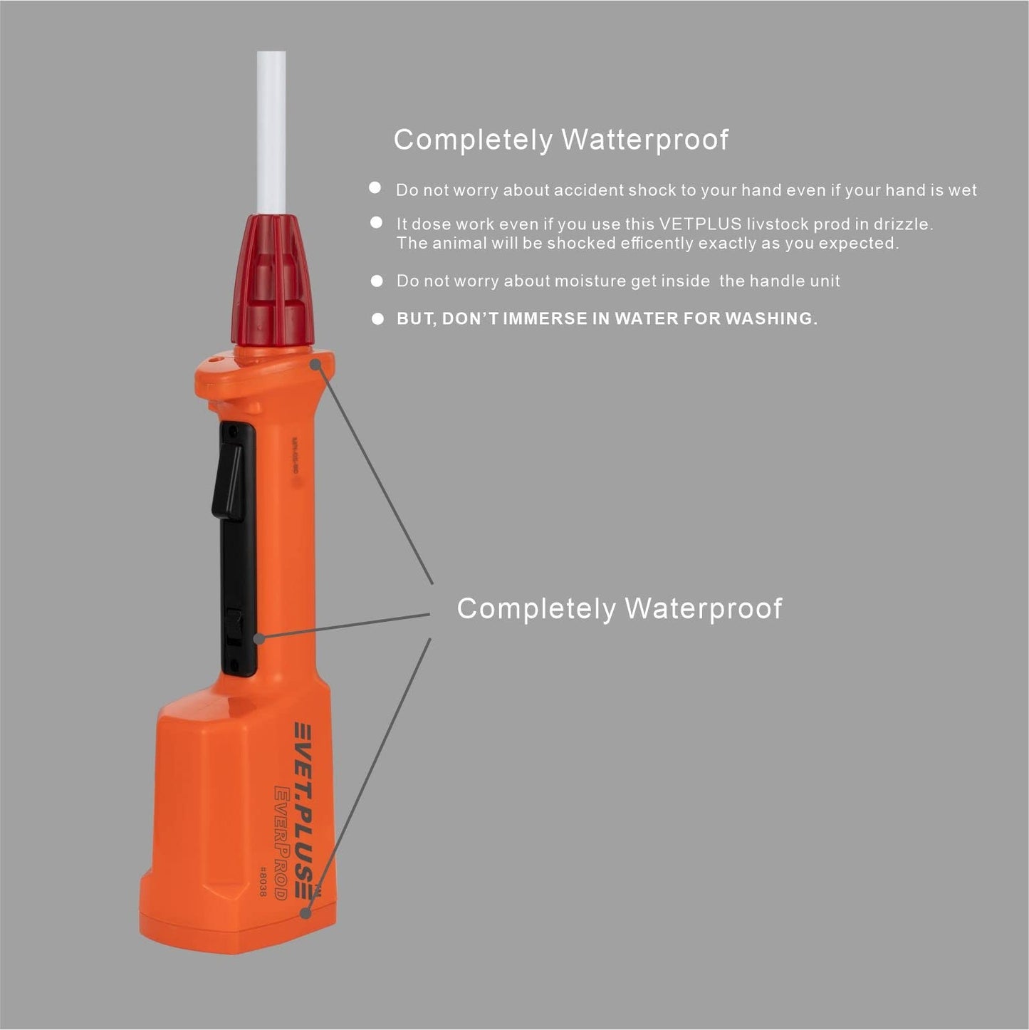 Rechargeable Waterproof Livestock Prod for Cattle & Large Dogs, 33.5"