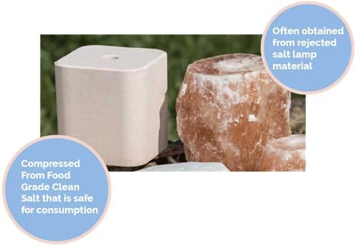 Salt Block for Deer & Horses – Compressed Mineral Salt Lick for Livestock, Cattle & Goats –  Pink Rock Salt Block (2.5LB/2KG, Block W/ Mounting Hole)