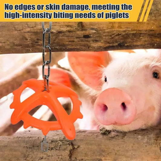 Domestic Animal Bite Toy Livestock Fighting Prevention Toy Entertainment Equipment with Chain for Home Farm Consume Excess